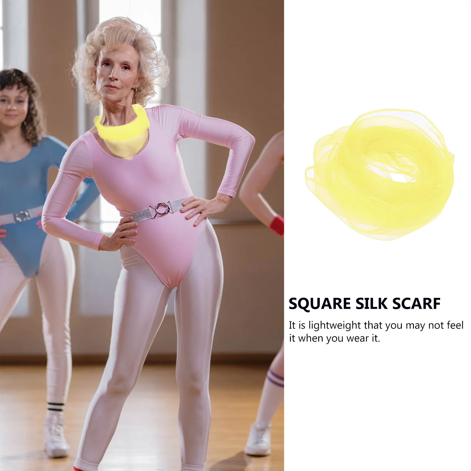 

10pcs Solid Color Silk Scarves Lightweight Thin Breathable Dance Performance Square Scarf For Women Kindergarten Decoration