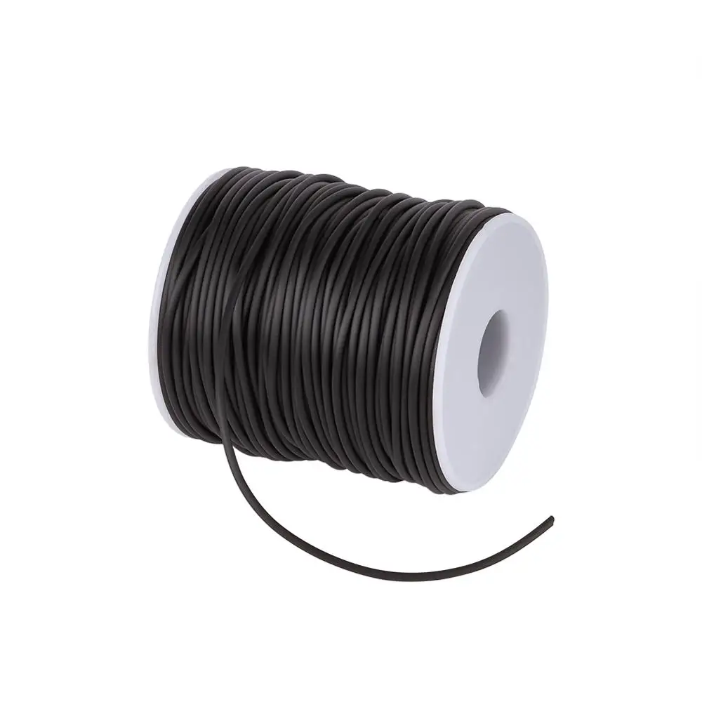 Pandahall 50m/Roll 2mm PVC Hollow Pipe Tubular Rubber Cord Thread Wrapped with White Plastic Spool Jewelry Making Hole: 1mm