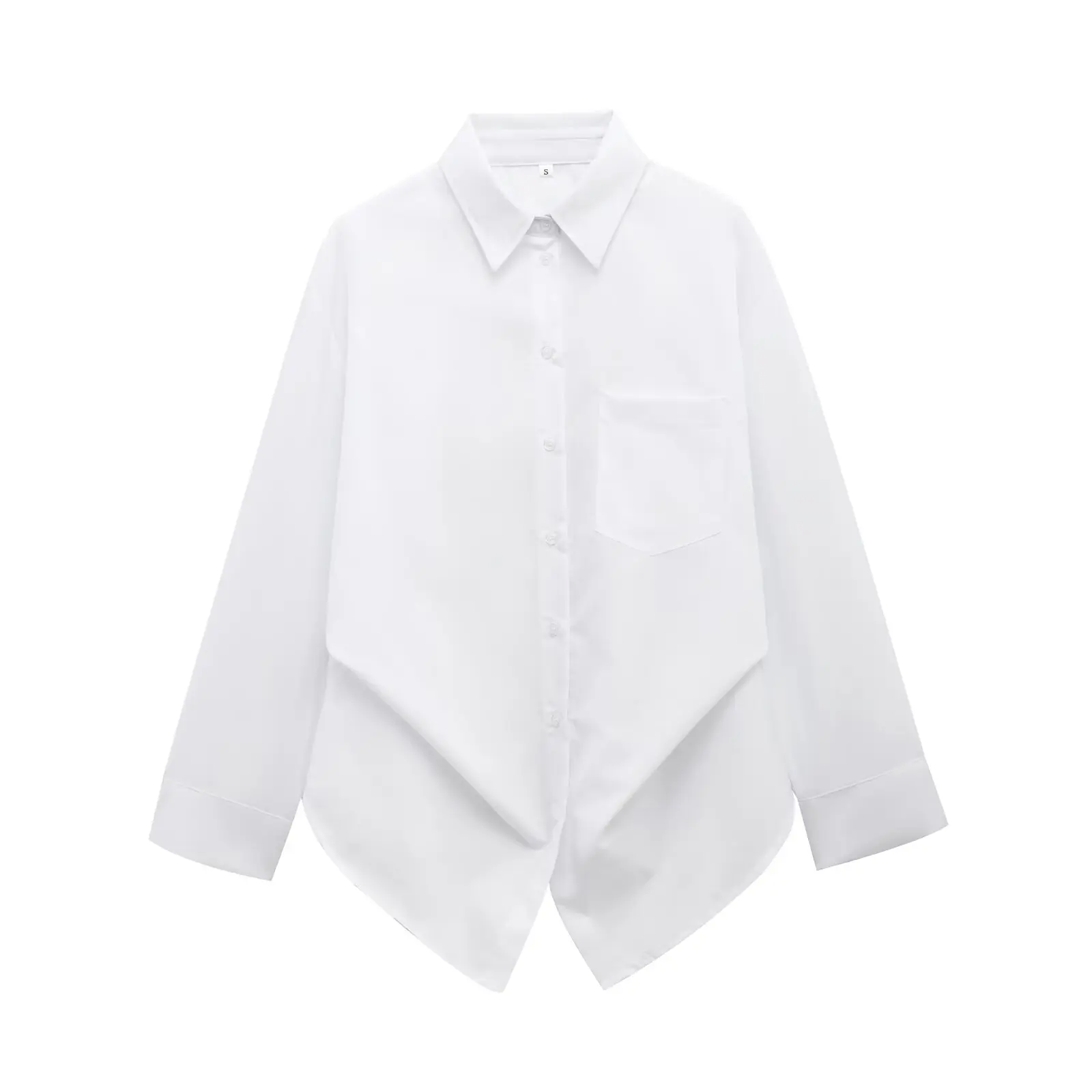 

ZBZR Spring New Women's Long Sve irt Striped Pants Polyester Fiber Faionable Classic Sle Office Par Wear