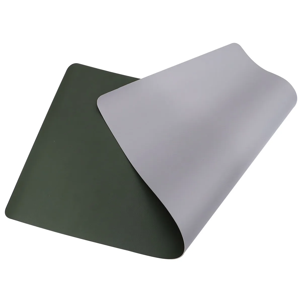 Large Double-Sided PU Mouse Pad Creative Design Gaming Laptop Desktop Mouse Mat Dark Green Grey Smooth Precise Control