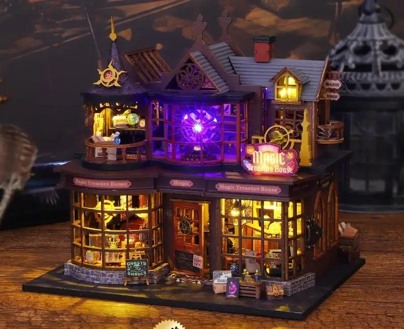 Holo Magic City Handmade Hut Assembled Small House DIY Model Scene Unzipped Toy Creative Birthday Gift Female Male