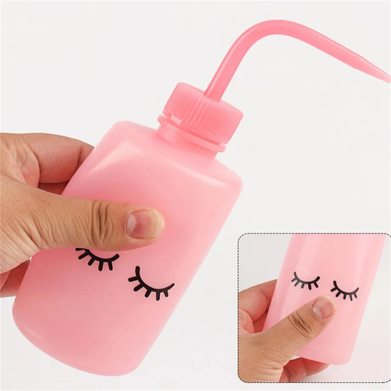 1 Stück 250ml Wimpernverlängerungs-Reinigungsflasche mit Wasser-Quetsch-Tropfer Gebogener Ausguss Wimpernshampoo-Flasche Make-up-Werkzeug für Verlängerungen