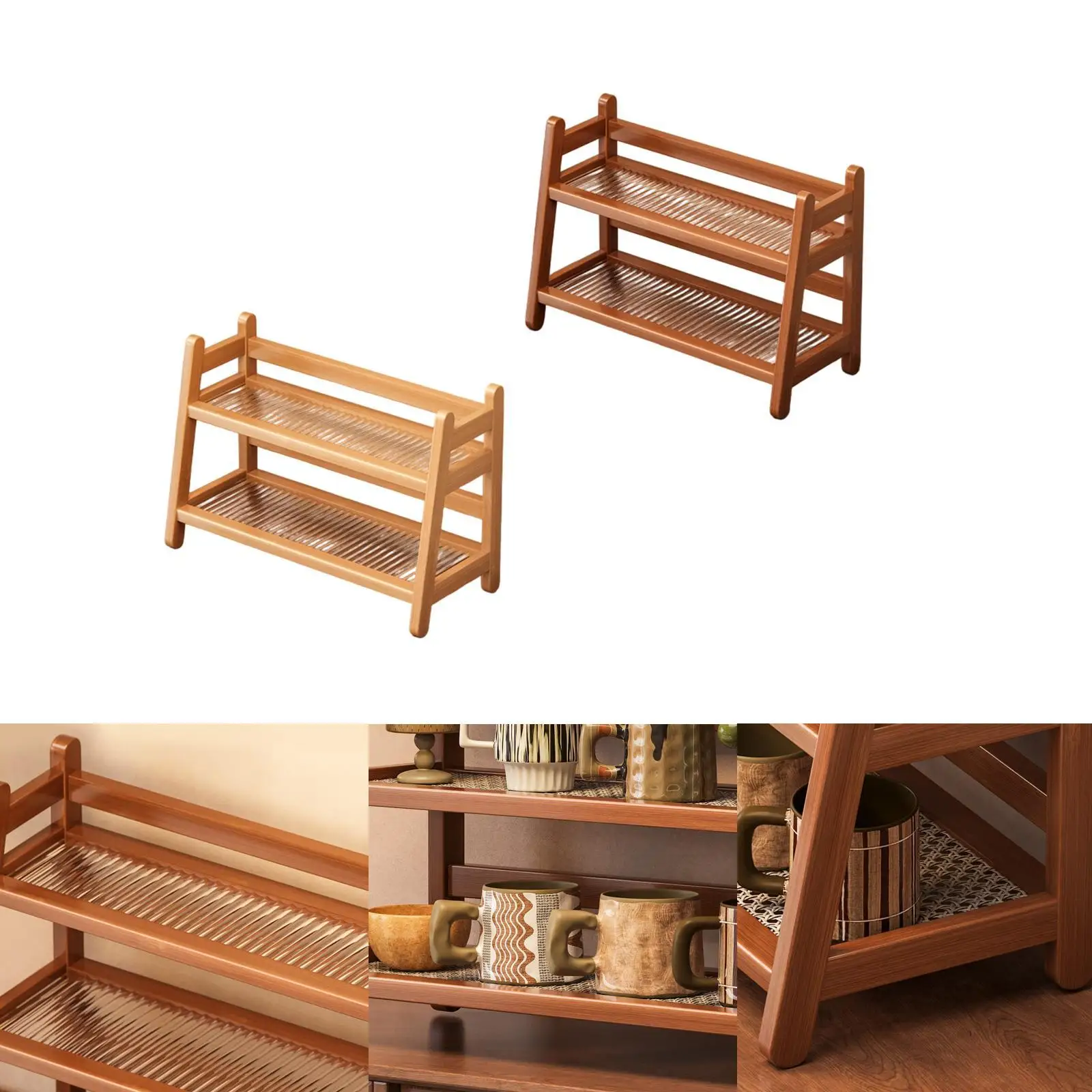 

Water Cup Display Rack 2 Layer Mug Holder for Office Coffee Bar Accessories