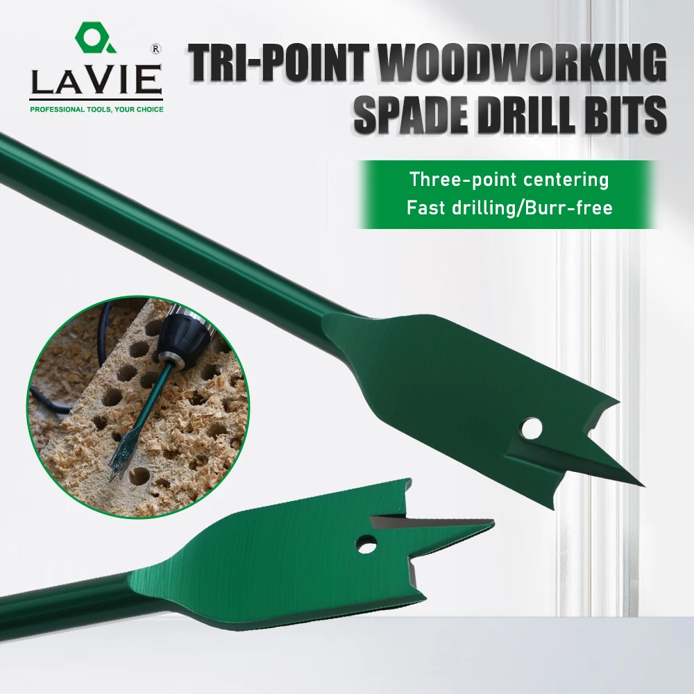 LAVIE Bohrersatz, Sechskantschaft 1/4″ für schnelle und saubere große Löcher (10–32 mm) – für Holzbearbeitung und Heimwerker AC0402T6A