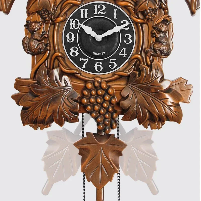 Retro Deer Head Cuckoo Wall Clock Living Room Study Fashion Decoration Home Clock Cuckoo Hourly Time Cuckoo Clock reloj de pared