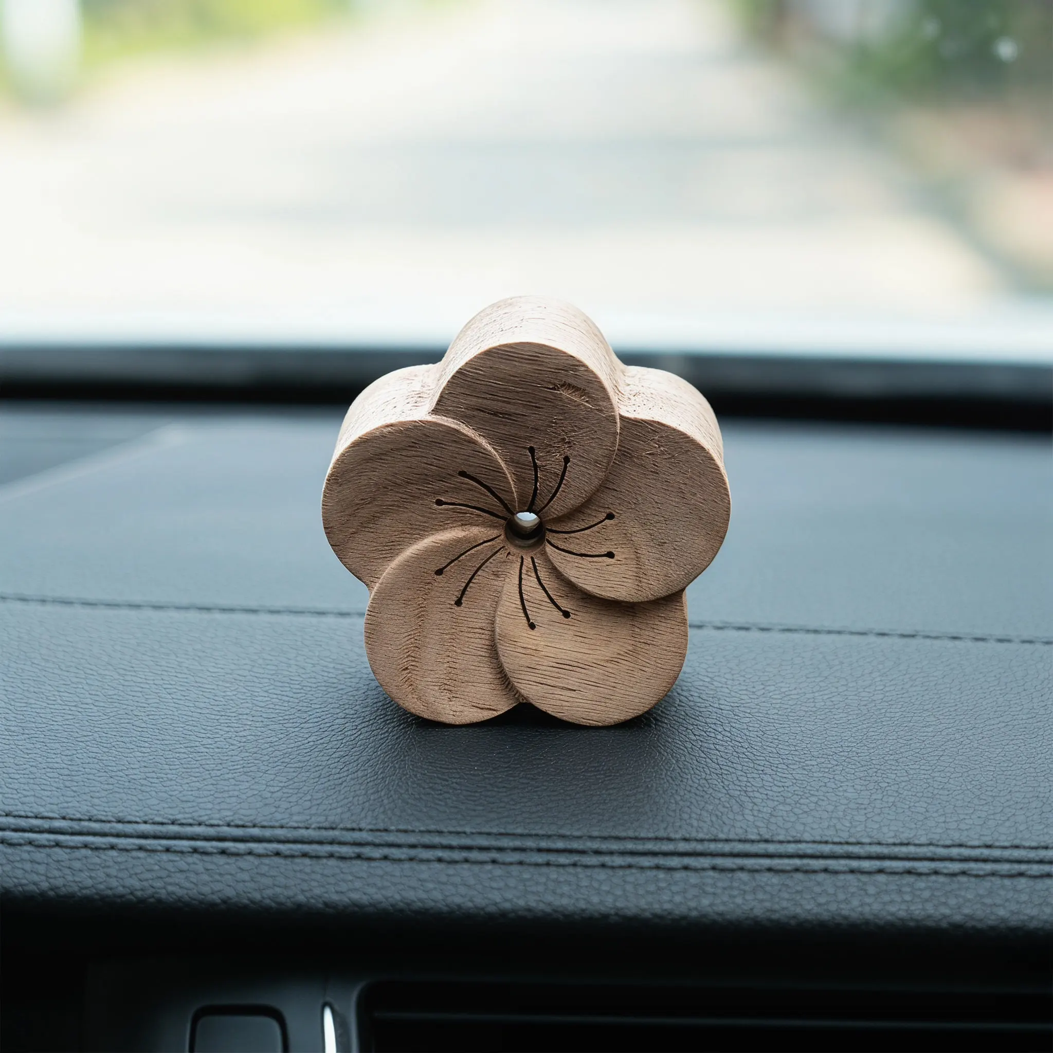 2Pcs Small Wooden Essential Oil Diffuser Portable Wood Aromatherapy for Home Office Natural Wood Grain