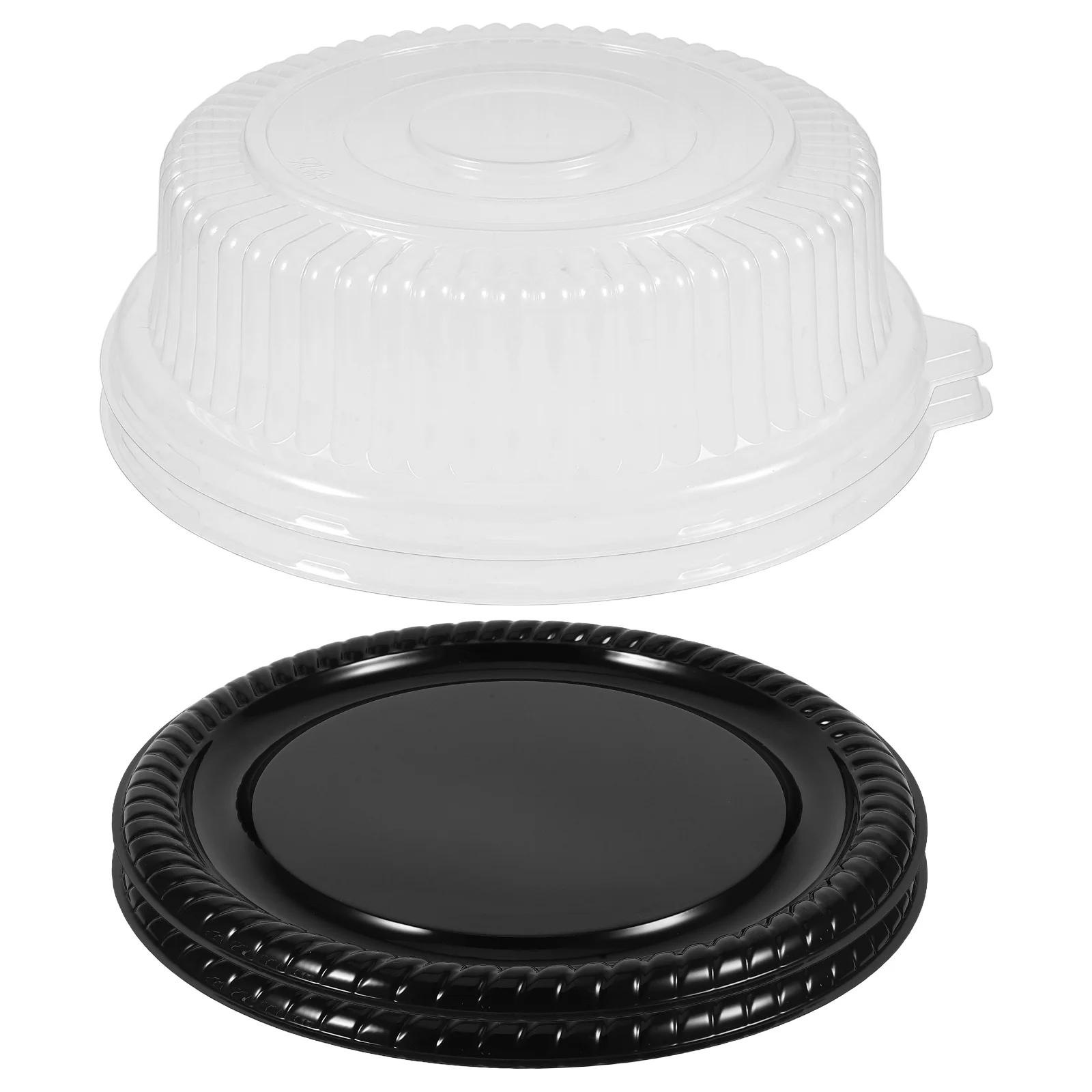 

2 set 2 Sets Cake Tray With Lid Lightweight Pet Party Platter Protective Cover Versatile For Weddings Birthdays Catering Cupcake
