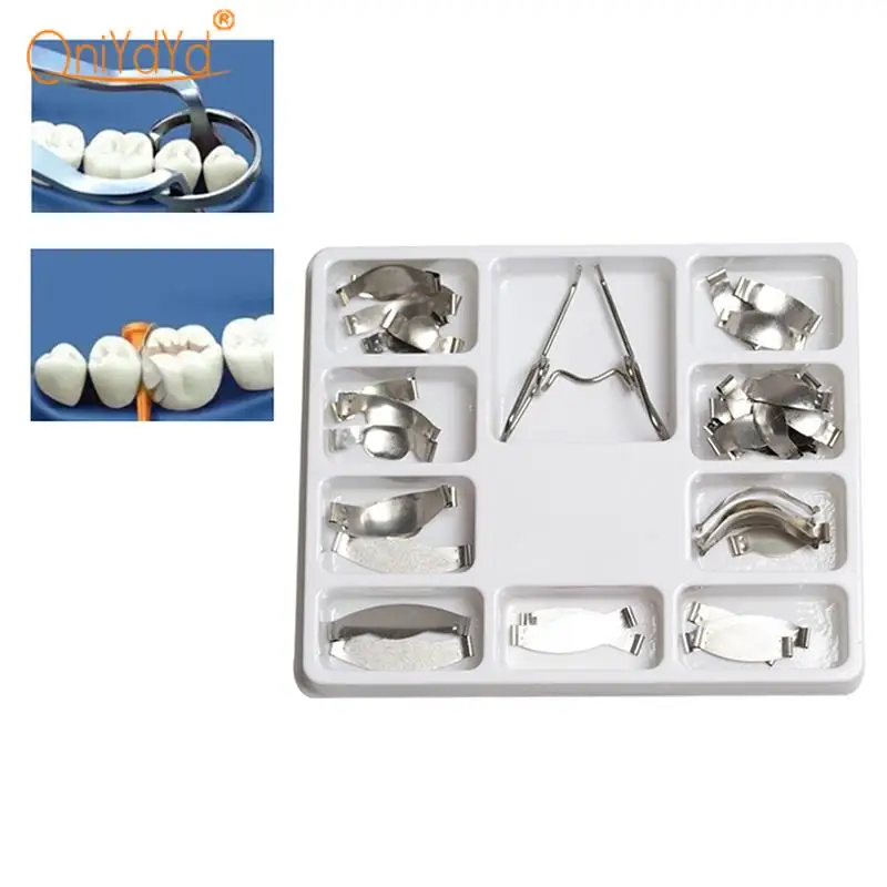 36Pcs Dental Matrix Sectional Contoured Matrices with Spring Clip for Teeth Replacement Dentsit Tools
