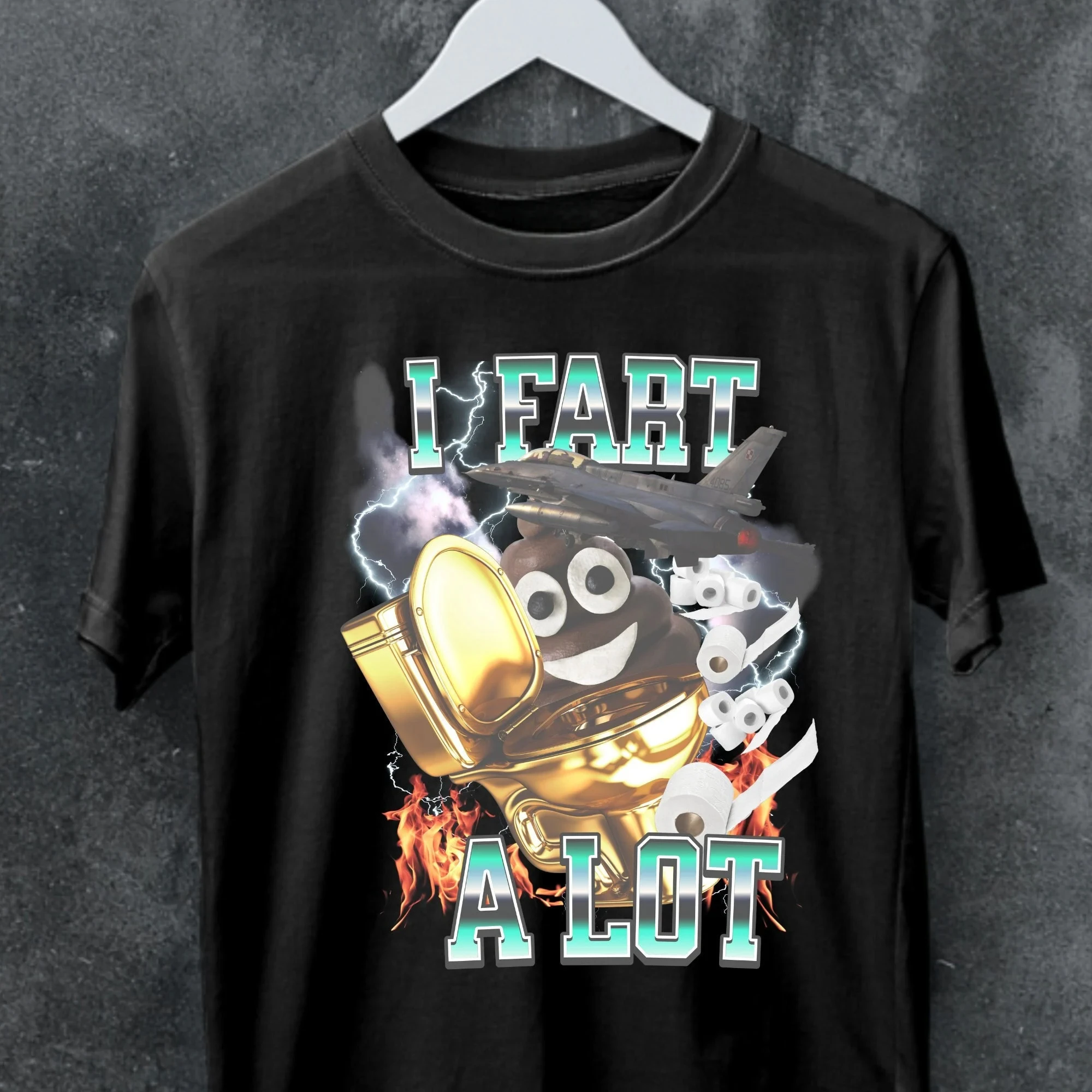 

Funny Fart Meme Graphic T-Shirt Offensive Humor Tee Summer Men's and Women's Loose and Breathable T-shirt Top