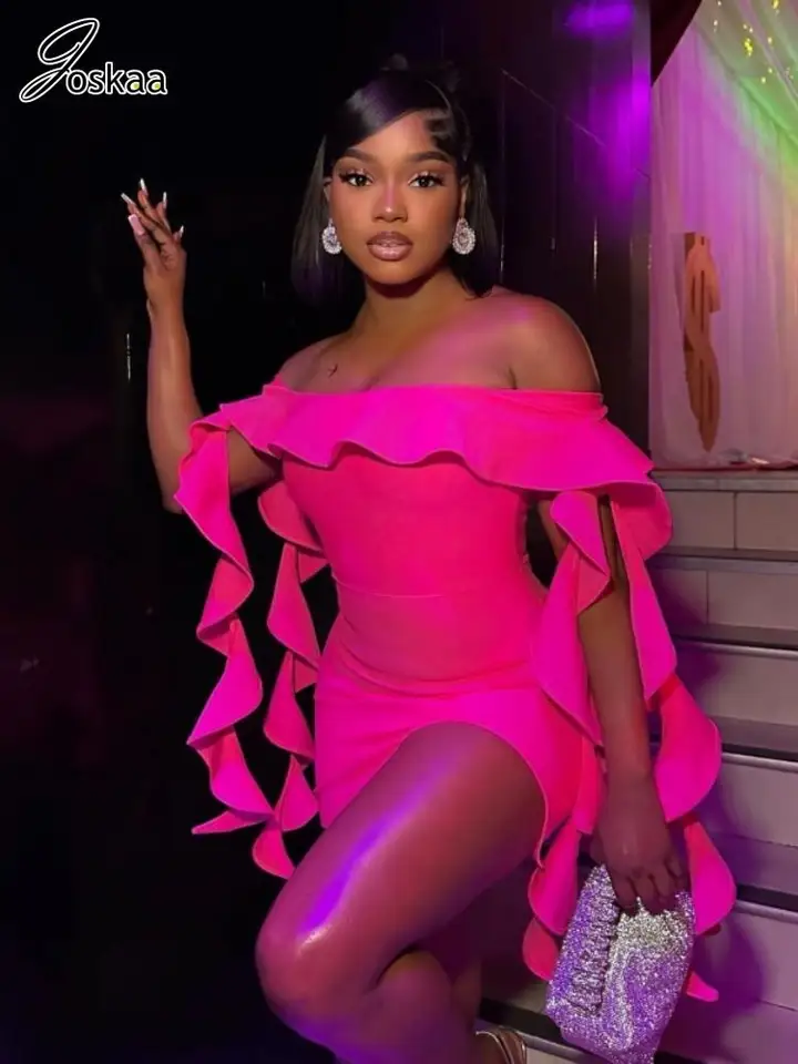 Joskaa Elegant Ribbon Strapless Party Dress Women Sexy Wrap Chest Backless  Bodycon Mini Dresses 2024 Spring Evening Club Outfits - AliExpress 200000345