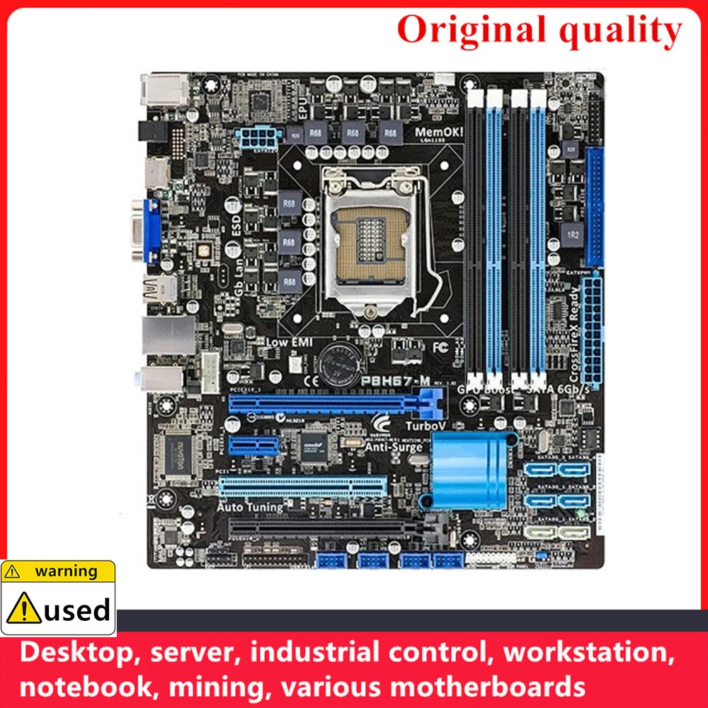 

For P8H67-M Motherboards LGA 1155 DDR3 32GB M-ATX For Intel H67 Desktop Mainboard PCI-E2.0 SATA II USB2.0