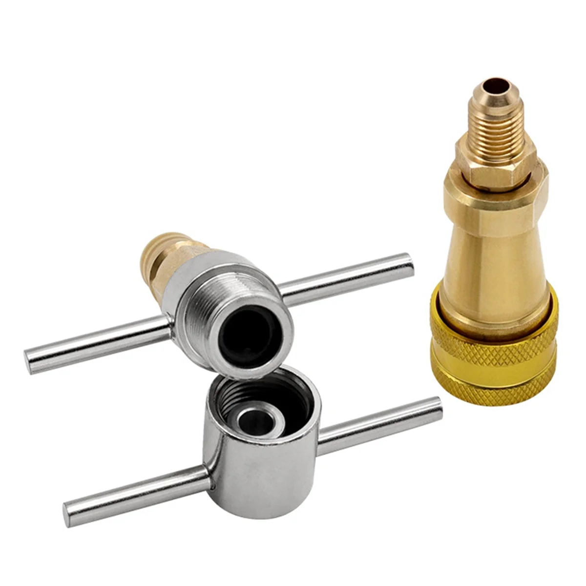 Wrench Type Quick Connector Refrigerator Freezer Fluorine Injection Connector 1/4inch Copper Pipe