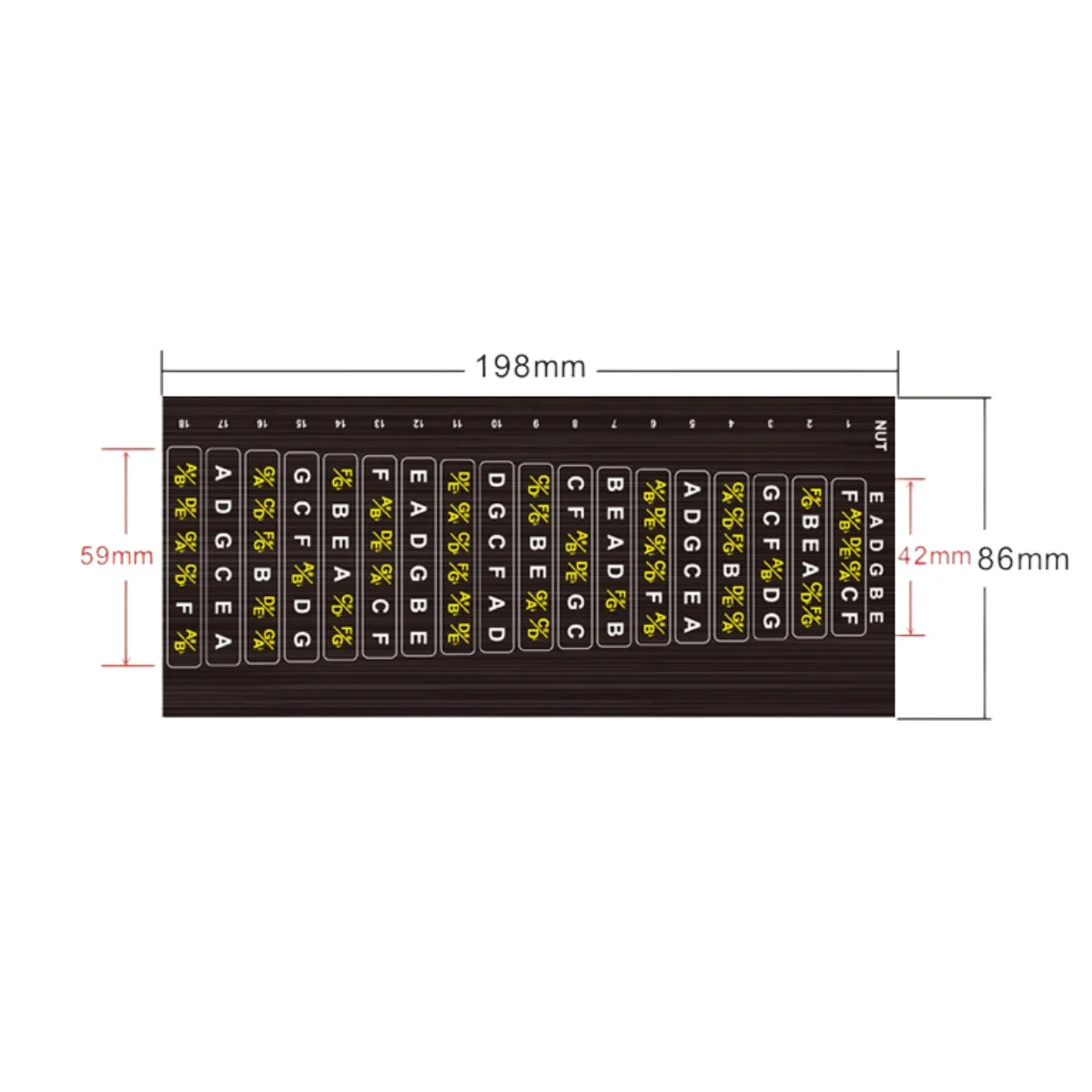 1 Pcs Guitar Fretboard Sticker Bass Chord Fret Note Finger Map Sticker for Practicing Playing Accessories