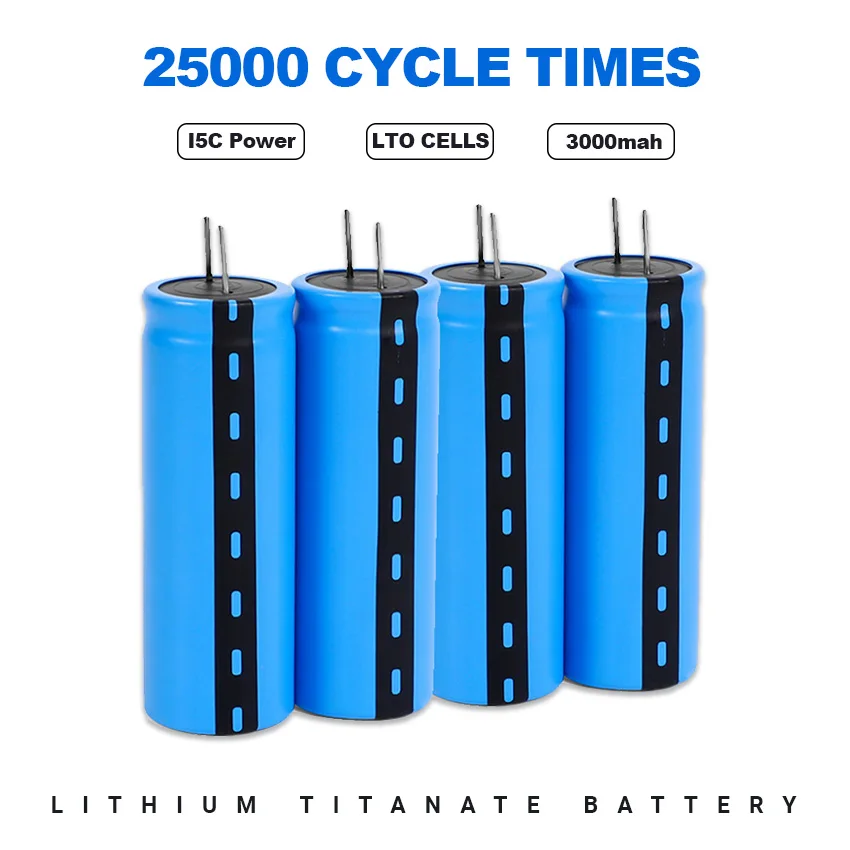 2.4V 3000mAh LTO 23680 Lithium Battery Titanate Cell 15C Power Rechargeable Low Temperature Battery Cells 25000 Cycle Times