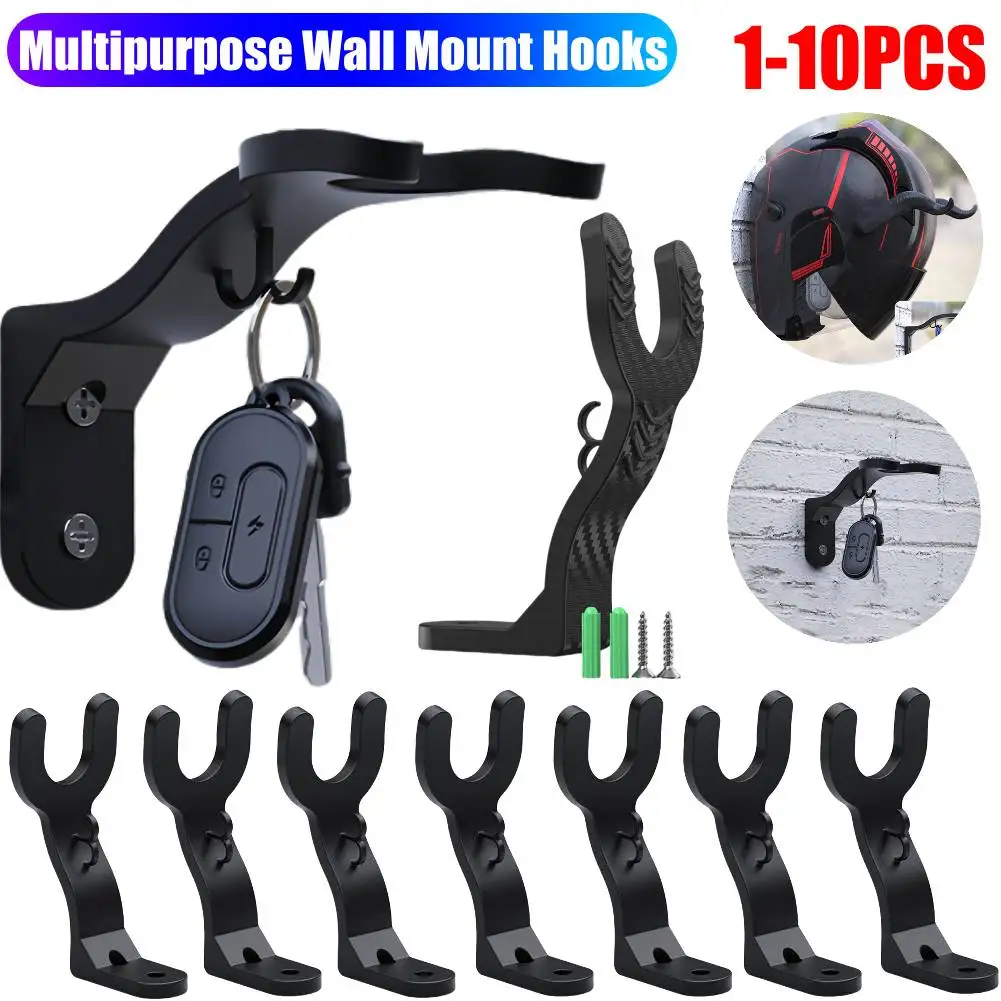 

10-1PCS Motorcycle Helmet Hook Racks Multipurpose Hook Hanger Home Luggage Jacket Holder Kitchen Cabinet Shelf Wall Mount Hooks