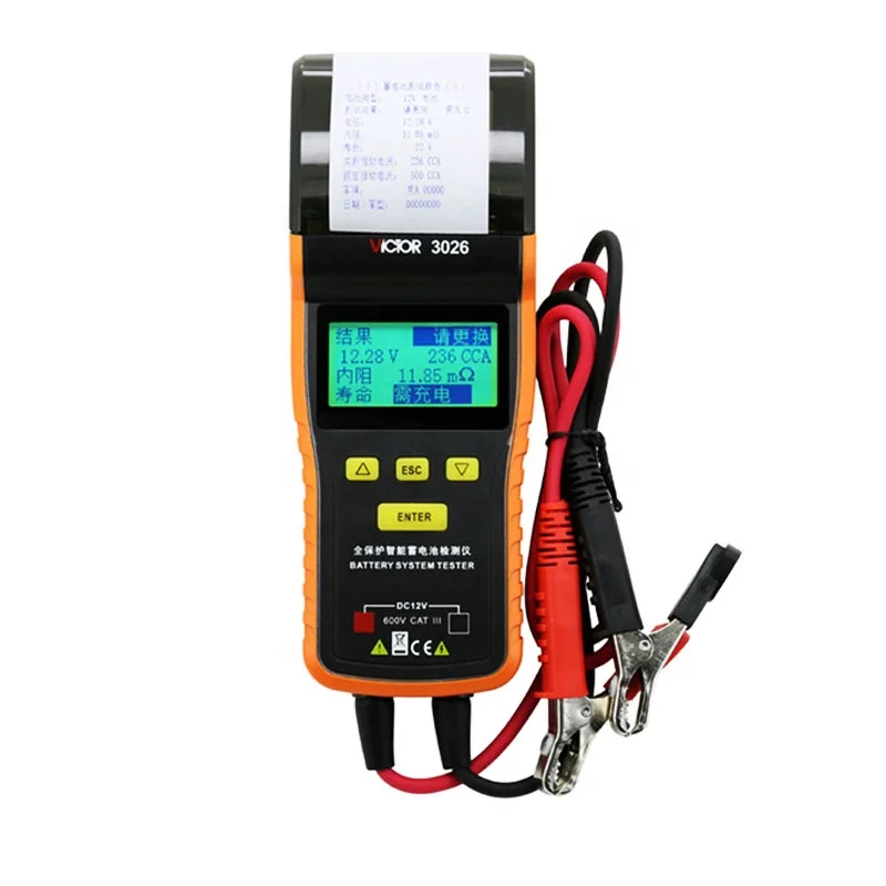 VICTOR 3015/3025/3026 Car Motorcycle Battery System Tester 12V 24V 100 - 1700CCA Cranking Charging Electrical Analyzer