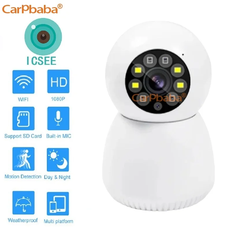 CARPBABA ICSEE 2MP WIFI IP Camera Surveillance Full Color Night Vision Security Protection Wireless Baby Monitor Smart Home