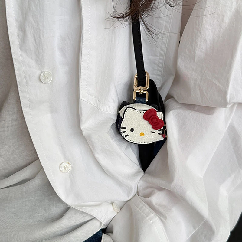 Hello Kitty lederen sleutelhanger |   Kawaii (echt leer reliëf, aanpasbare naammigravure, metalen draaibare haak)