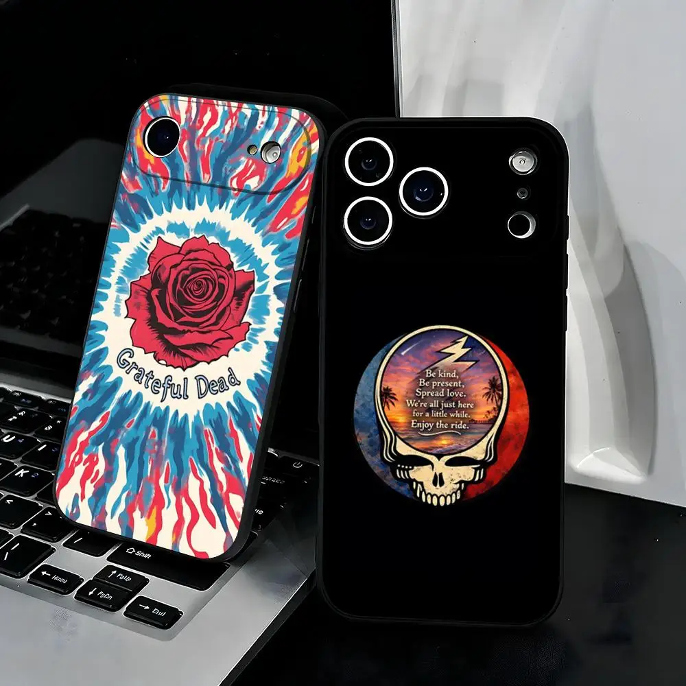 Heiße Rockband G-Grateful D-Dead Handyhülle für iPhone 17 Air 16 E Pro Max 15 14 13 Mini 12 Pro 11 Max Plus Schwarze Softshell-Hülle