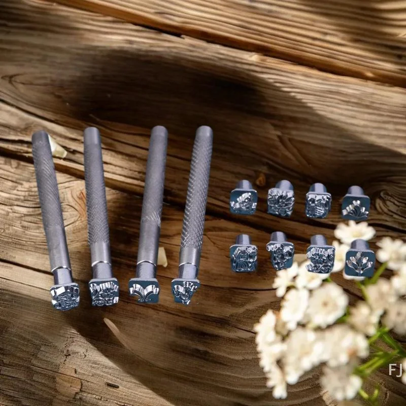 [YU]12Pcs Leather Craft Stamping Tools Kit Zodiac/Constellation Prints Punch For Diy Leather Decor Making Accessories