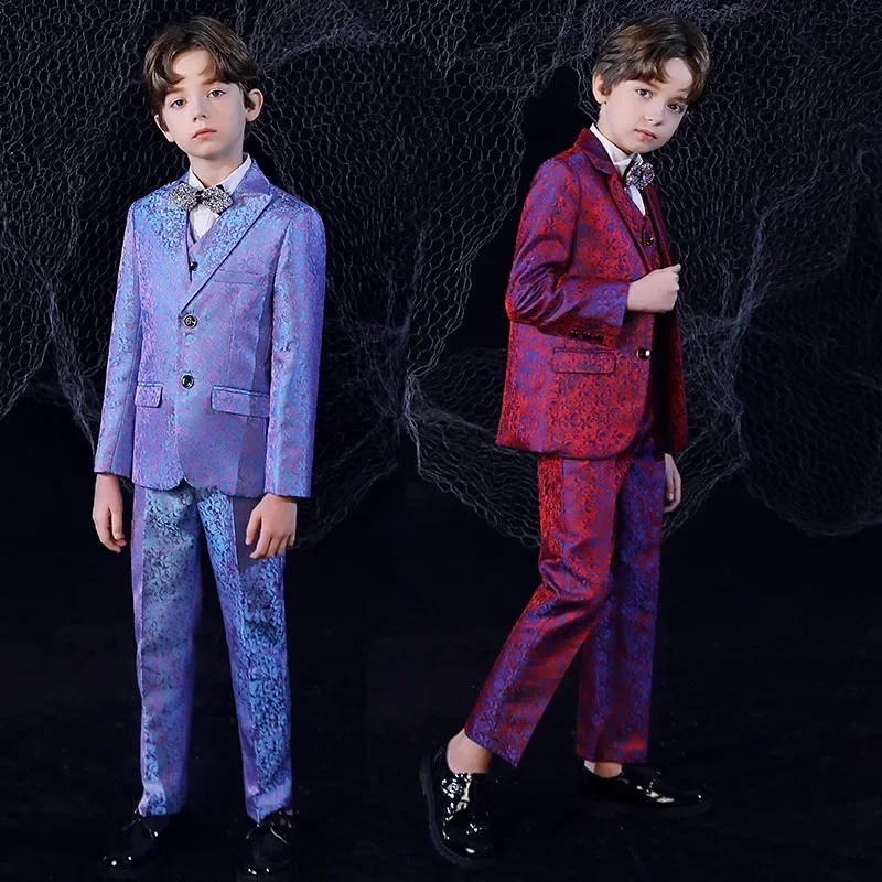 Costume for Children Formal Boys Wedding Suit Party Gowns Teenage School Hosts Choral Performance Clothes Set 10 12 13 14 Years