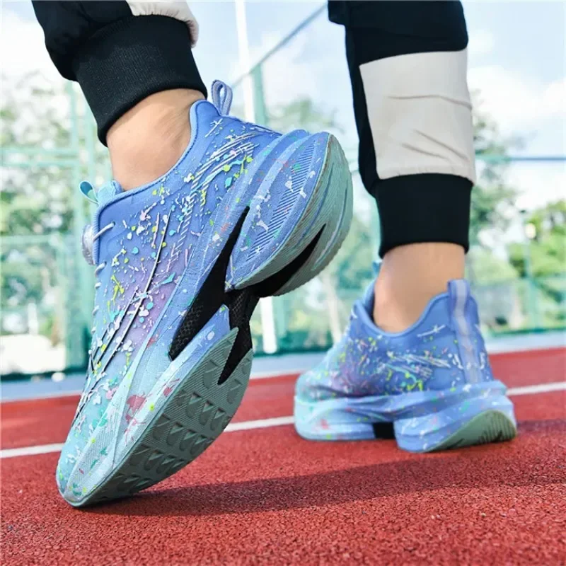 New Running Shoes Breathable Lightweight Sports Shoes Men Rotating Buckle Comfortable Wear-resistant Anti-slip Casual Shoes Men
