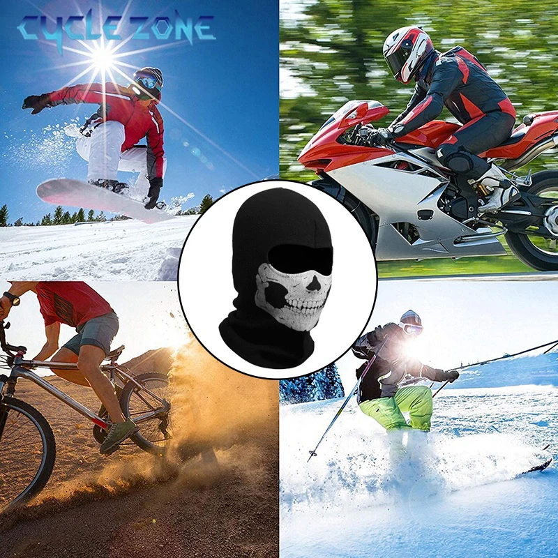 Motorcycle Balaclava Face Mask Bike Full Face Skull Mask Men Hat Ski Cap Anti-UV Windproof Head Neck Warmer Bicycle Helmet Liner