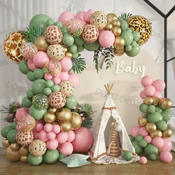 Balony łuk Garland zestaw dekoracja Anniversaire dżungla Safari urodziny wystrój Baby Shower chłopiec dziewczyna balon łuk ślubny