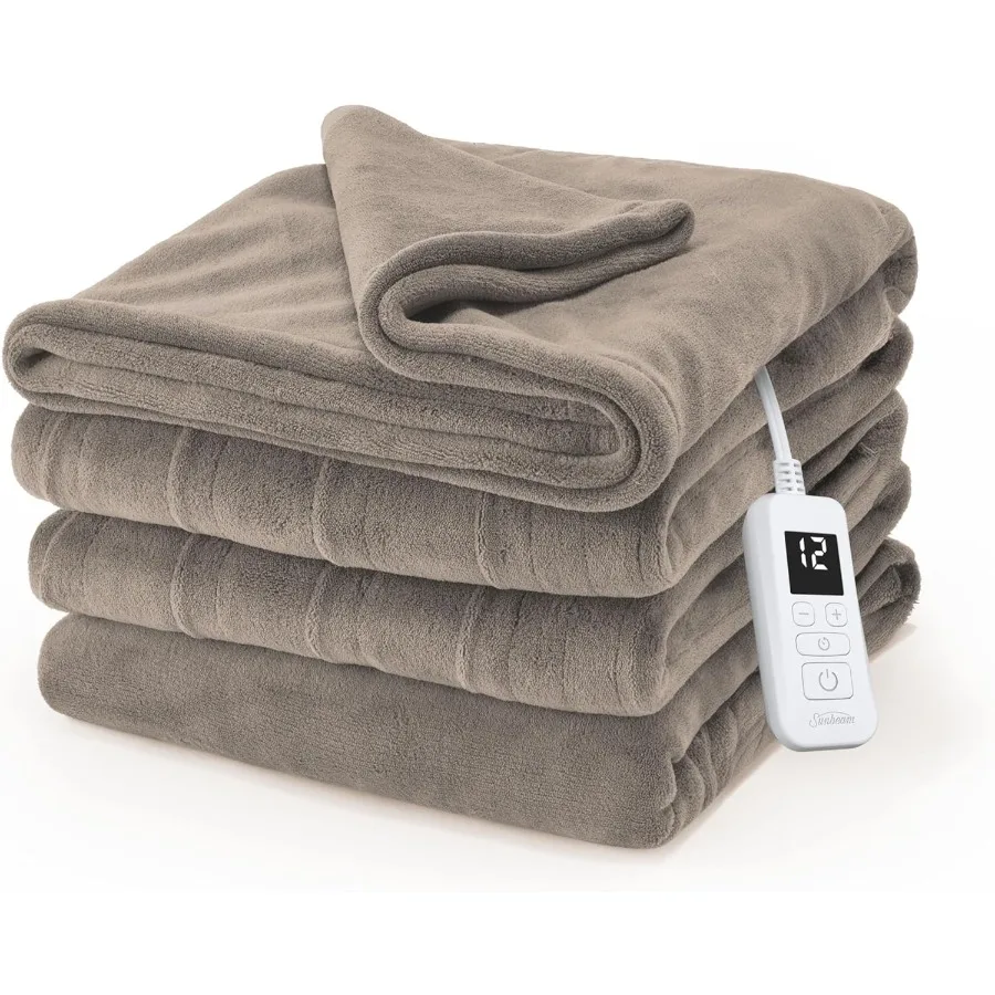 

Electric Royal Luxe Microplush Heated Blanket 12 Heat Settings 12-Hour Auto Shut-Off Fast Heating Warm and Cozy Machine Washabl