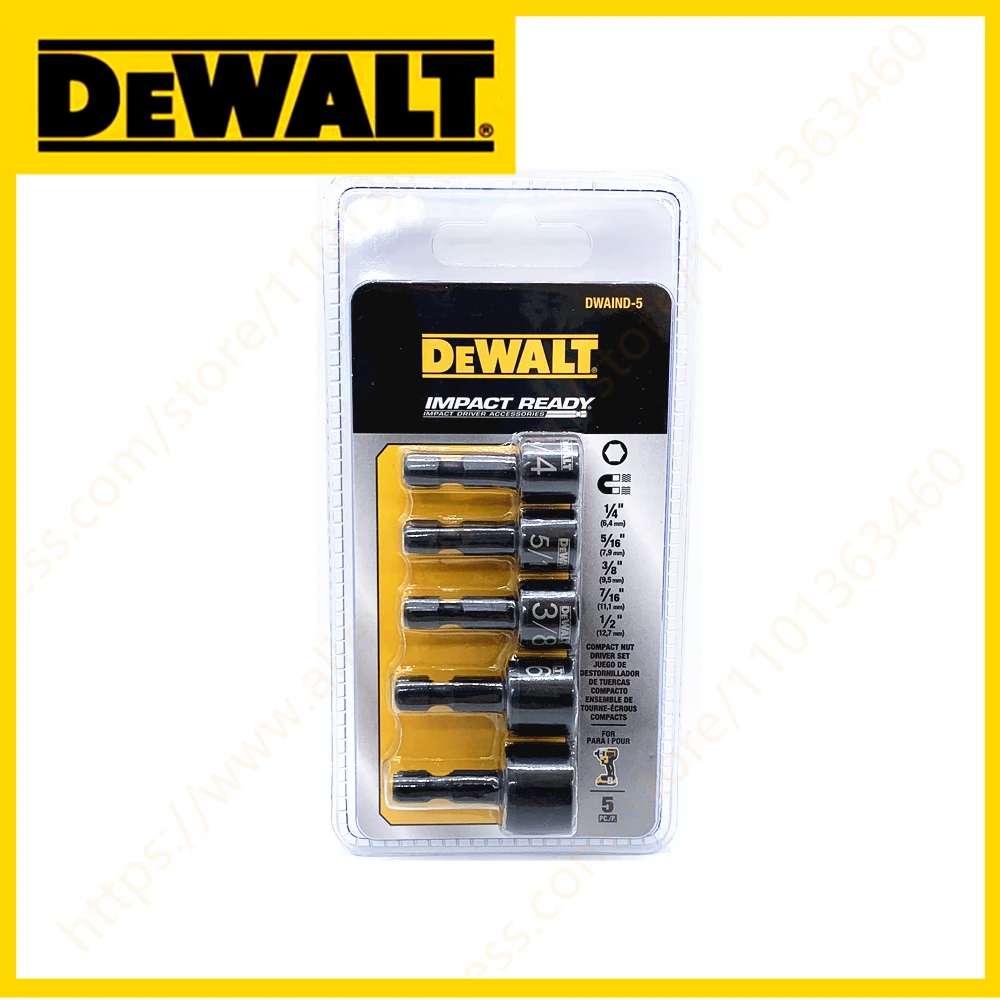 

Ударная Магнитная втулка DEWALT 1/4-1/2 дюйма с шестигранным хвостовиком, 5 шт. в упаковке
