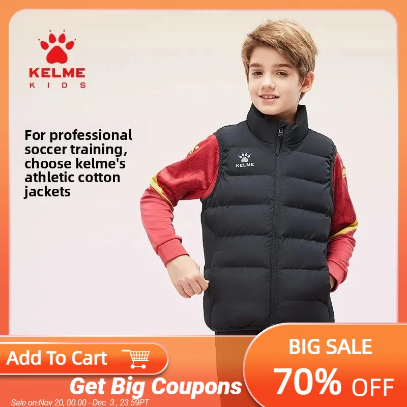 

Kelme Children's Sports Cotton Vest Winter Cotton Jacket Football Training Warm Jacket Comprehensive Training Coat