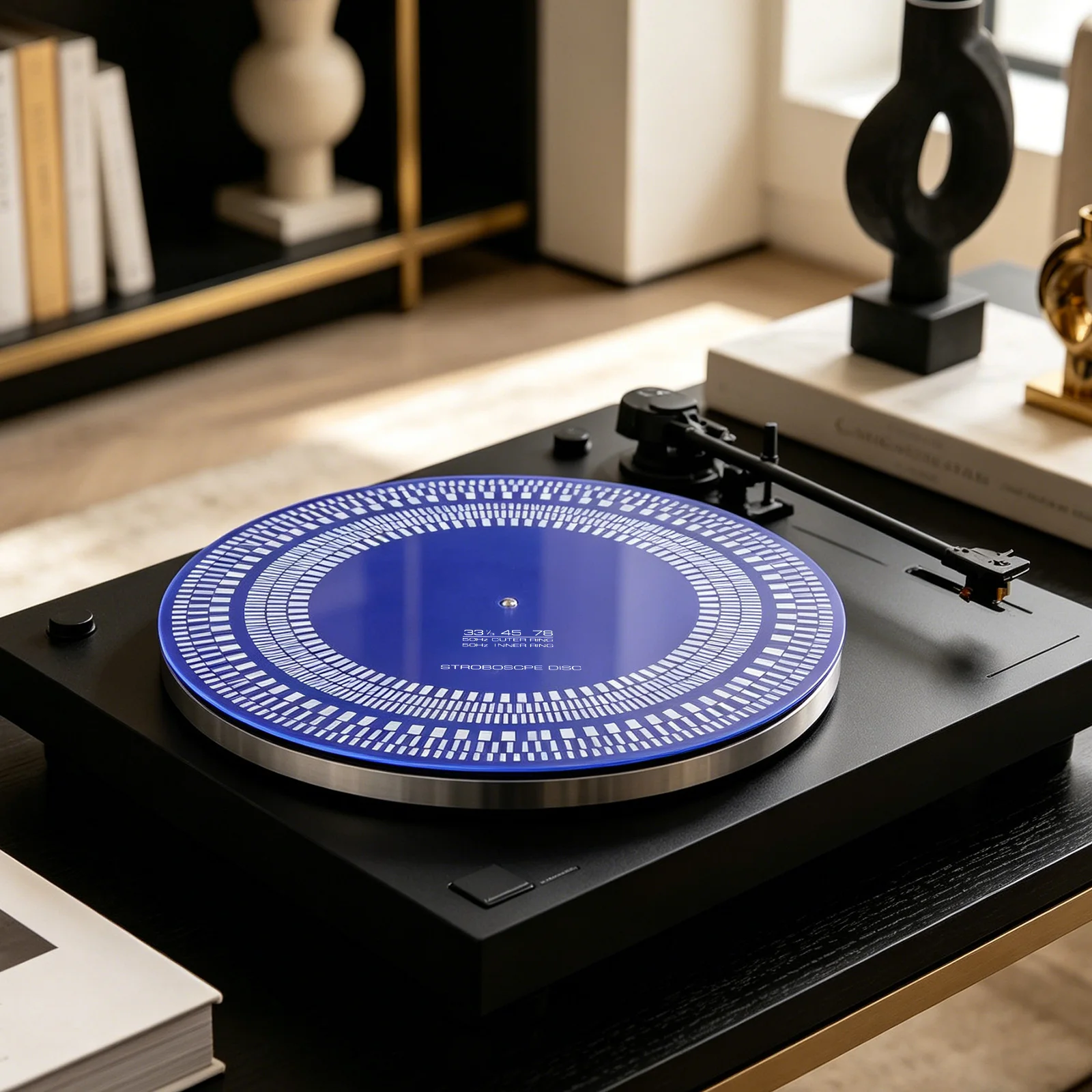 Turntable Strobe Disc 11.81 in X 3mm Calibration Strobe Disc Double Sided 33/45/78 RPM for Record Players Tests Rotational Speed