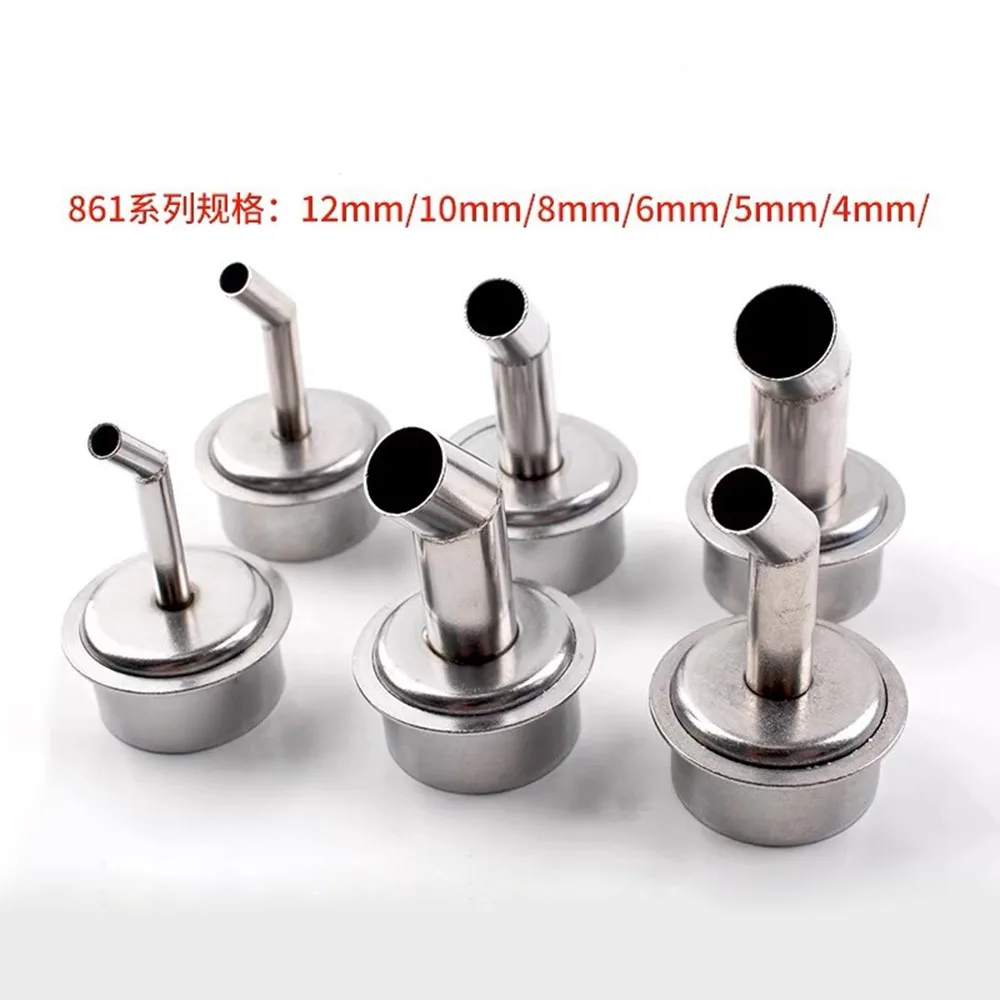 Hot Air Rework Station Nozzle 4mm 5mm 6mm 8mm 10mm 12mm Angled/Slanted Tip For Quick 2008/850/861X/861DW 868D Curved/Bent Nozzle view 4