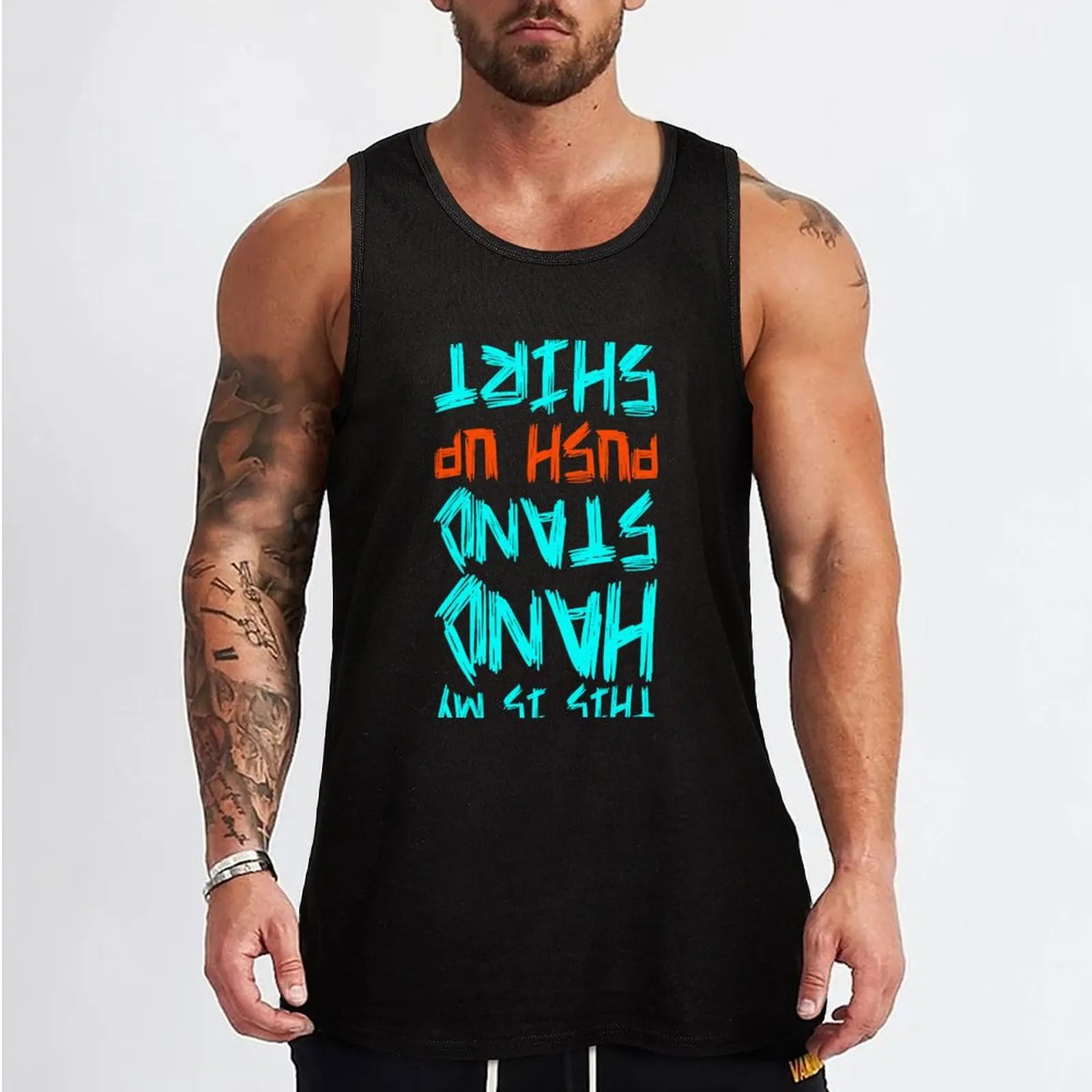 Hand Stand Push Up Shirt Tank Top cool things Men's sleeveless t-shirt