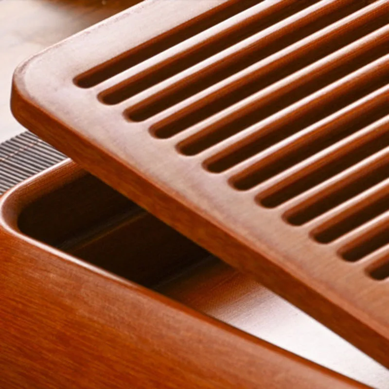 Wooden Accessories Tea Tray Drainage Pot Hospitality Coasters Rectangle Table Tea Tray Living Room Bandeja Madera Home Products