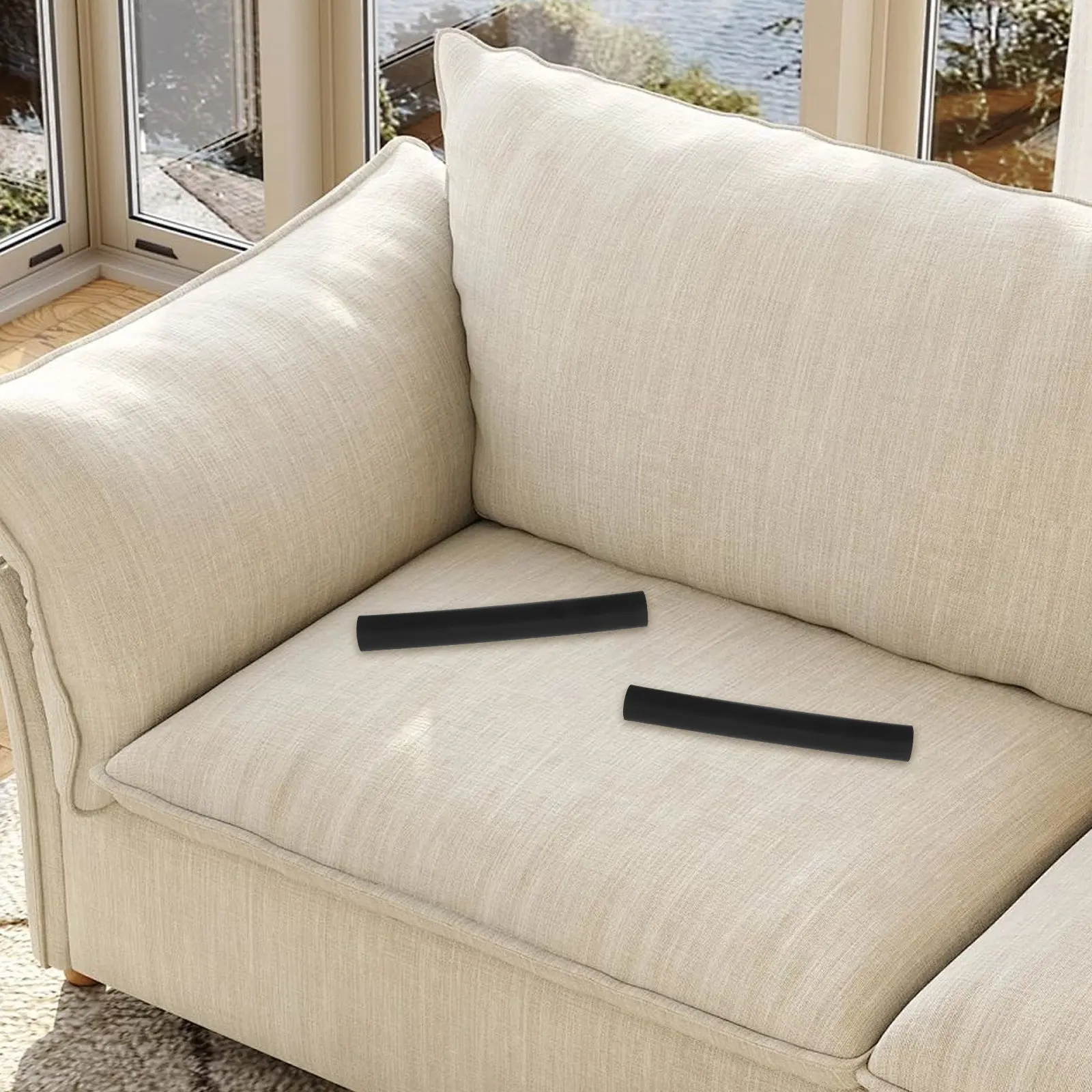 4Pcs Non-Slip Rubber Sofa Slipcover Tuck Grips Thick Cushion Grip Rods Couch Cover Stabilizer Stick Prevent Sliding Furniture