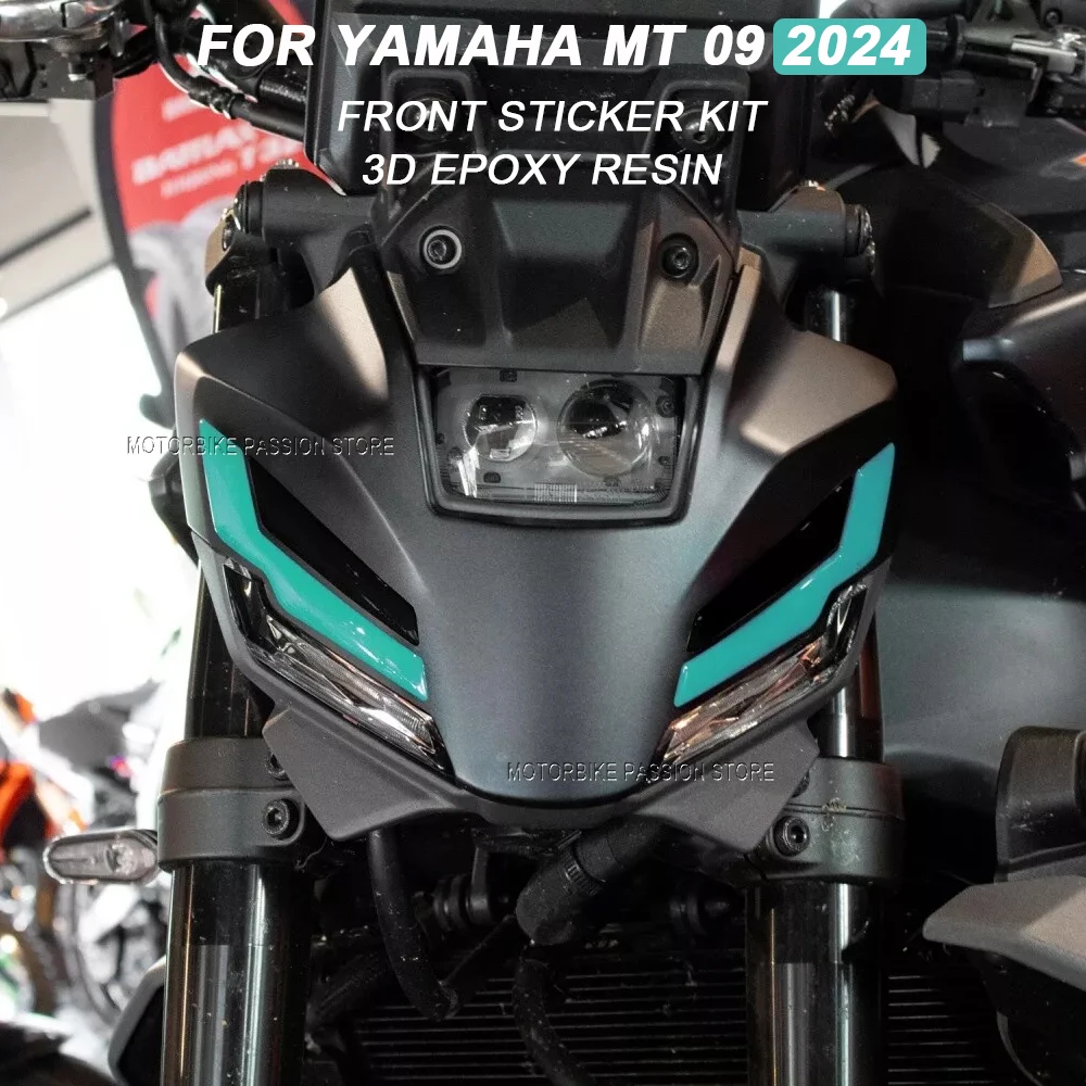 For Yamaha MT-09 MT 09 mt09 2024 Motorcycle Handguard Shield Sticker Decal 3D Protection Decals Waterproof Midnight Cyan