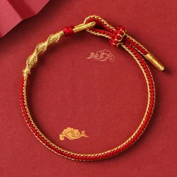 2024 Year of Dragon Red String Bracelet for Women Chinese Zodiac Animal Birth Year Charm Bracelet Handmade Red Rope Bracelet
