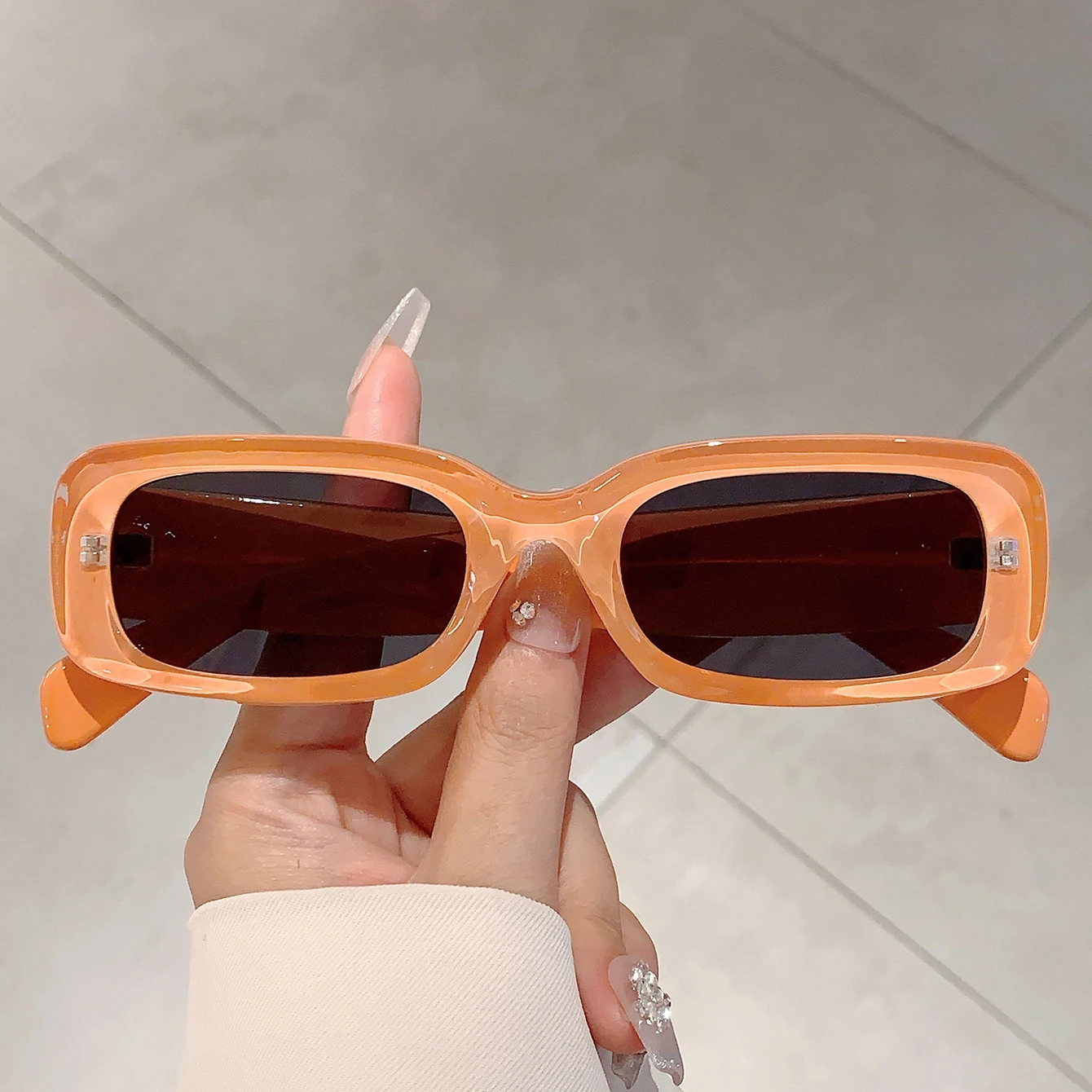 KAMMPT Retro Rectangle Pink Shades Fashion Brand Design Women Sunglasses Candy Color Beach Driving Sun Glasses for Ladies