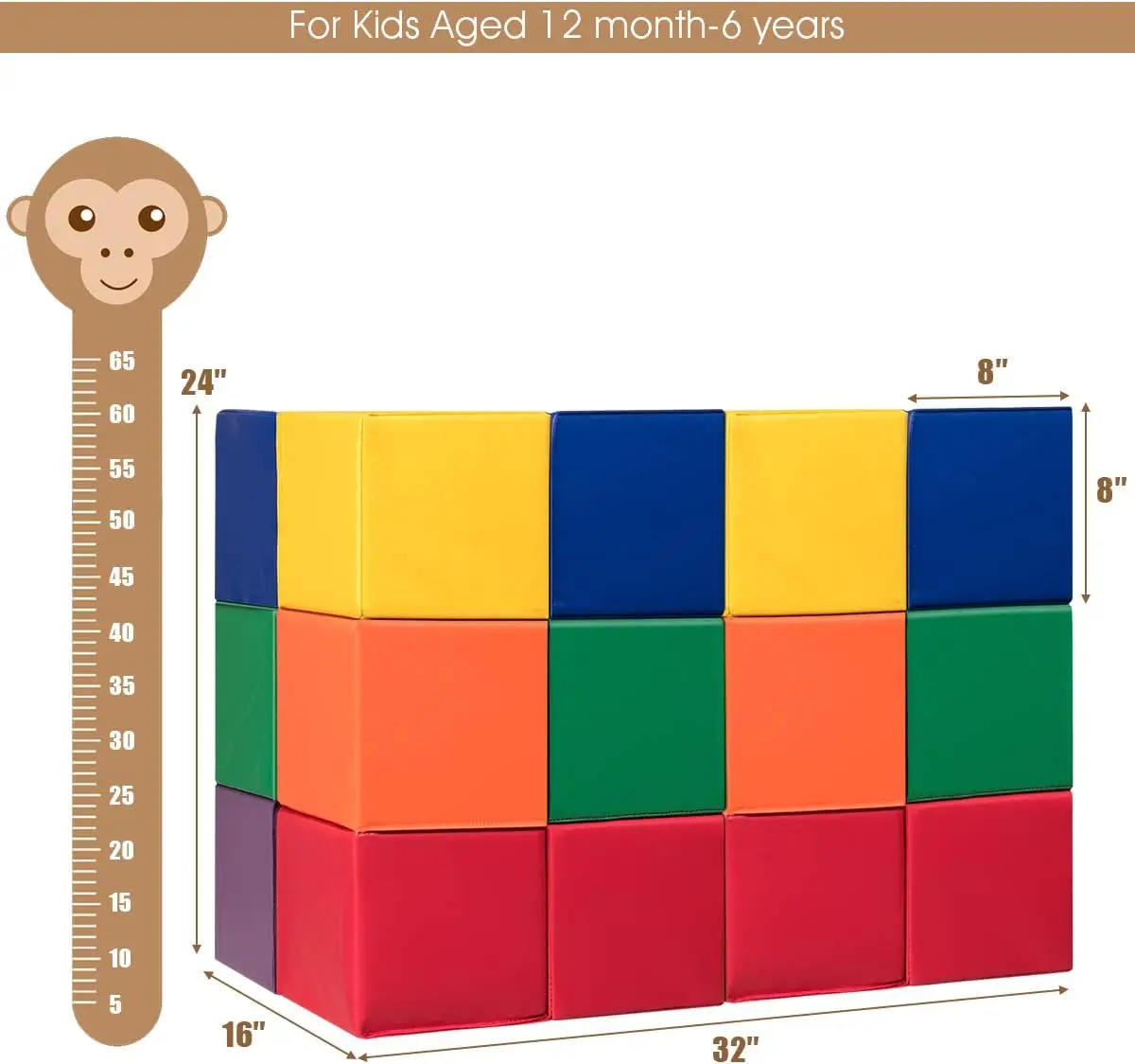 Blocs souples, ensemble de jeu en mousse pour tout-petits, pour un jeu et une construction actifs en toute sécurité, grimpeurs d'intérieur, ensemble de jeu empilable, jouets d'apprentissage pour T