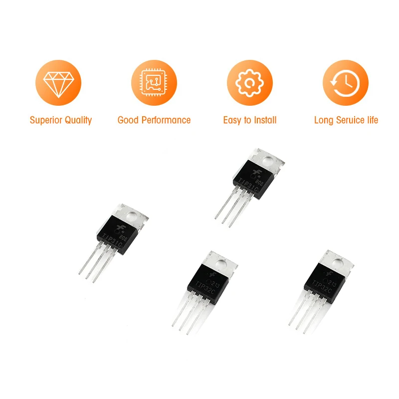 5PCS TIP31C TIP32C Transistor TO-220 TIP31 TIP32 IC Chip Kit