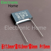 50PCS NIS Nissin MKP 0.1uf 104 100nf 275v 310v X2 nissei safety film capacitor 275V104K 17.5x10.5x5mm P=15MM