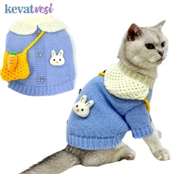 Warm Pet Cat Sweater Soft Knitted Pet Cloths for Cats Small Medium Dogs Cute Cat Clothes with Pack Chihuahua Yorkie Clothing