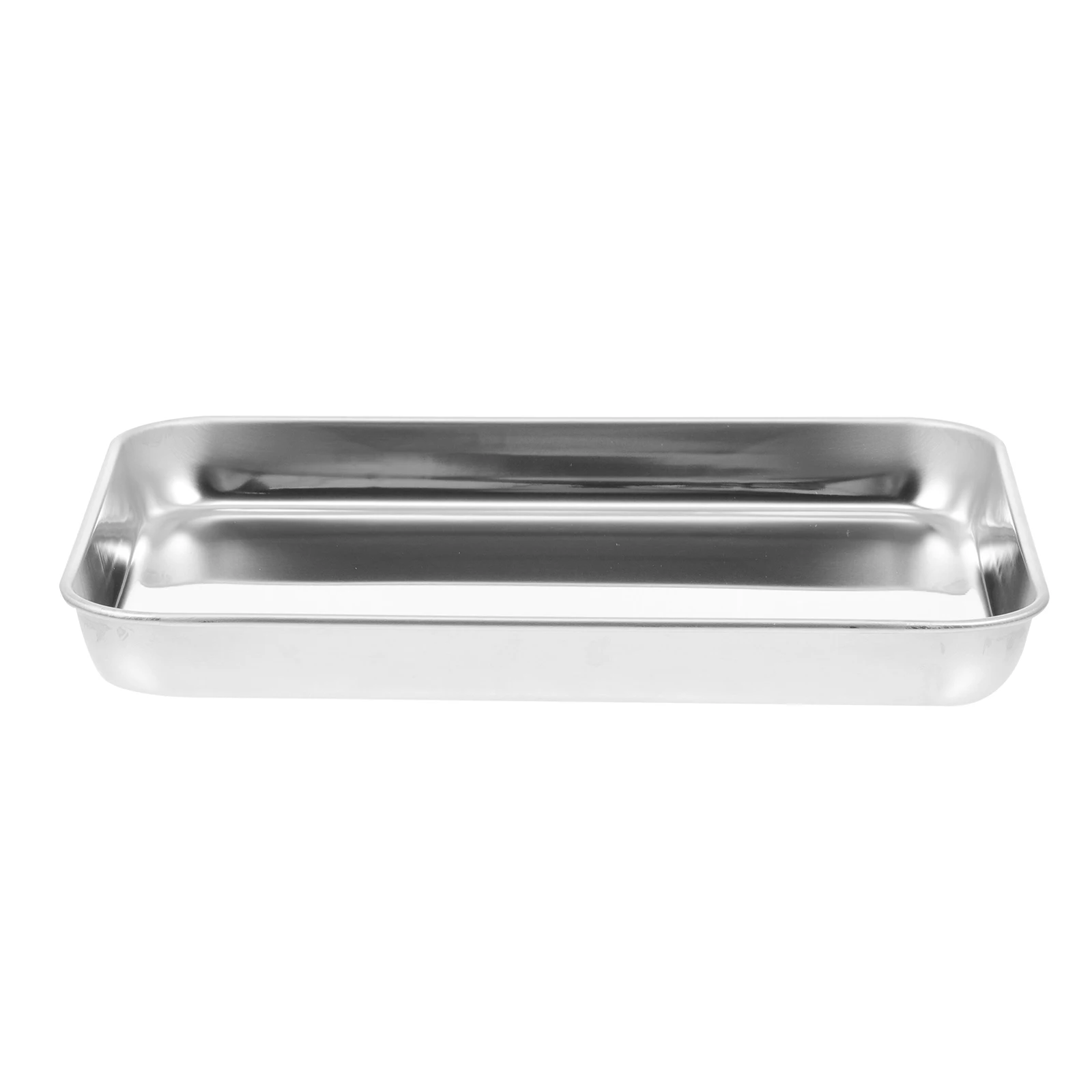 

Stainless Steel Rice Noodle Dish Platters Dinner Plates Pan Rectangular Tray Food Catering Meal Toddler Fruit