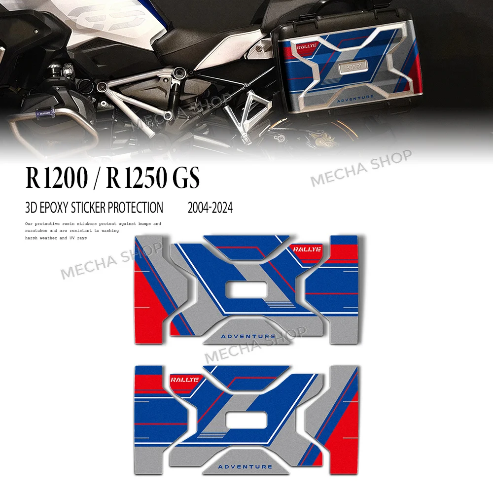 For R1200GS R1250GS Rallye 2004-2024 2023 Aluminum Alloy Box Sticker Motorcycle Side SuitCases Decals