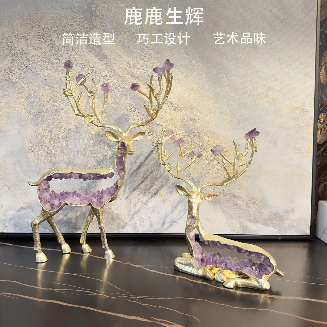 

Living room lucky deer luxury high-end ornaments wine cabinet sika deer crafts