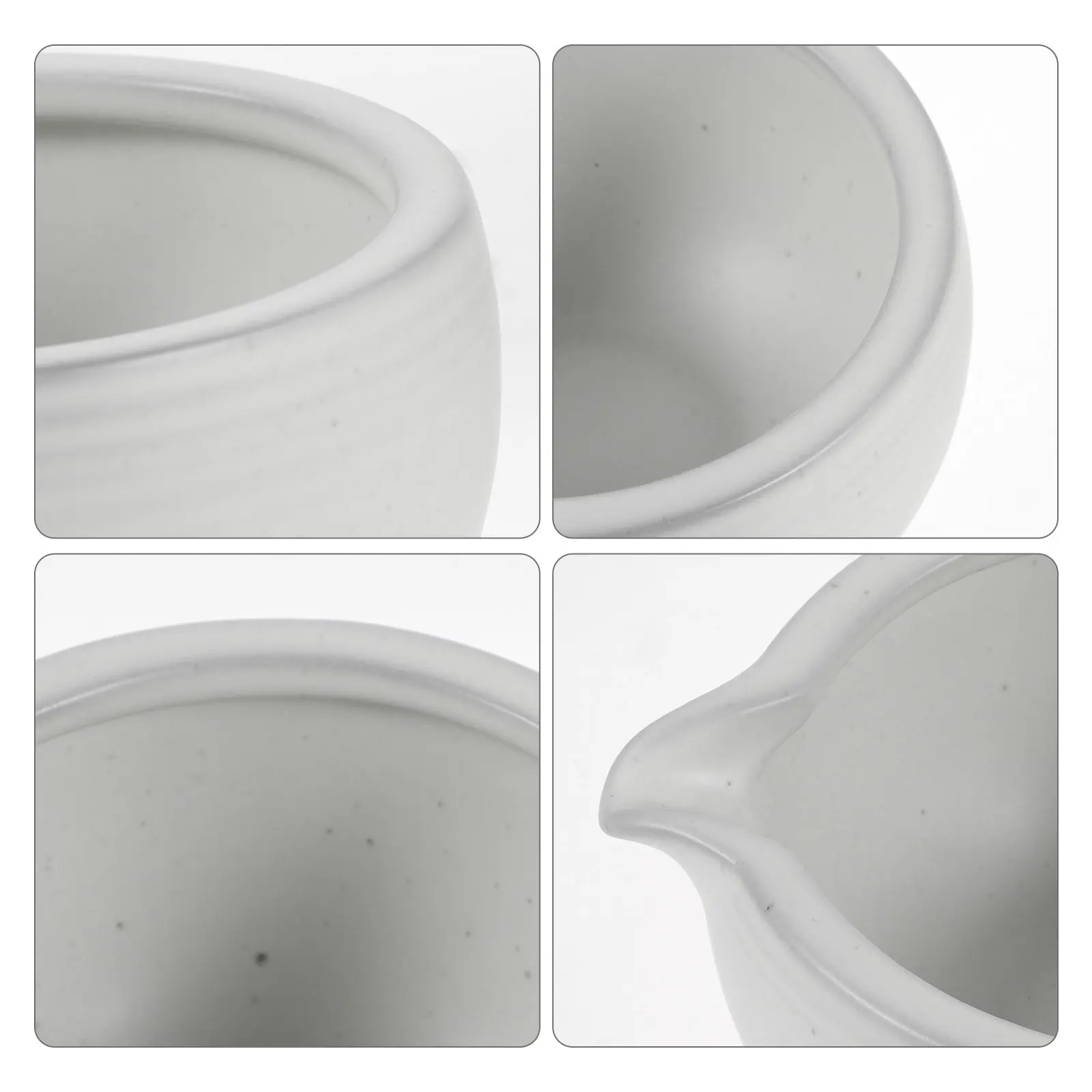Ceramic Matcha Bowl White with Spout Easy Pour Tea Bowl for Tea Ceremony Home Use Japanese Style Matcha Whisk Holder