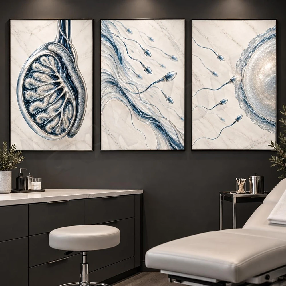 Male reproductive system anatomy print, prostate, urology clinic wall decor poster