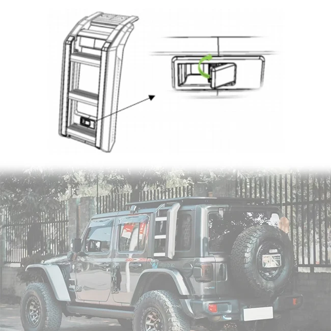 4x4 Car Offroad Accessories Car Aluminum Cargo Carrier Roof Rack With Ladder for Jeep Wrangler JL 2018+ Jk 2007-2017