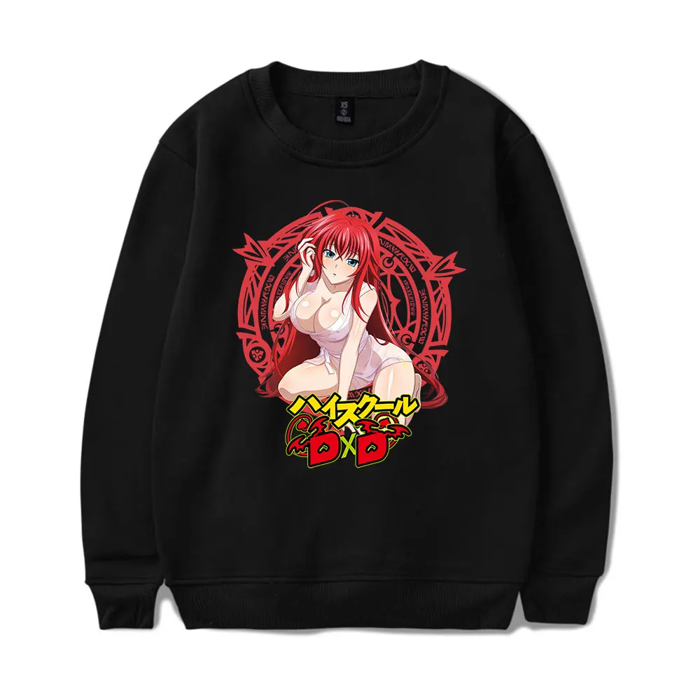 High School DxD Rias Gremory Vintage 90s Merch Sweatshirt Men Women Sports Pullover Harajuku Sweatshirt Fashion Unisex Pullover